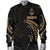 Guam Polynesian Men's Bomber Jacket - Gold Tribal Wave - Polynesian Pride