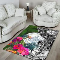 Palau Area Rug - Turtle Plumeria Banana Leaf Crest - Polynesian Pride