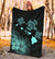 Hawaii Hibiscus Map Polynesian Ancient Turquoise Premium Blanket - Polynesian Pride