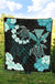 Hawaii Dream Catcher Hibiscus Plumeria Polynesian Turquoise - Premium Quilt AH - Polynesian Pride