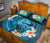 Papua New Guinea Polynesian Quilt Bed Set - Blue Plumeria Animal Tattoo - Polynesian Pride