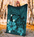 Hawaii Turtle Poly Tribal Turquoise Premium Blanket - Polynesian Pride