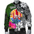 Tahiti Men Bomber Jacket - Turtle Plumeria Banana Leaf - Polynesian Pride