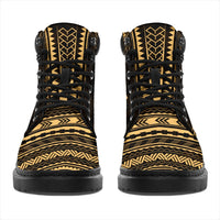 Palau Leather Boots - Polynesian Gold Chief Version - Polynesian Pride