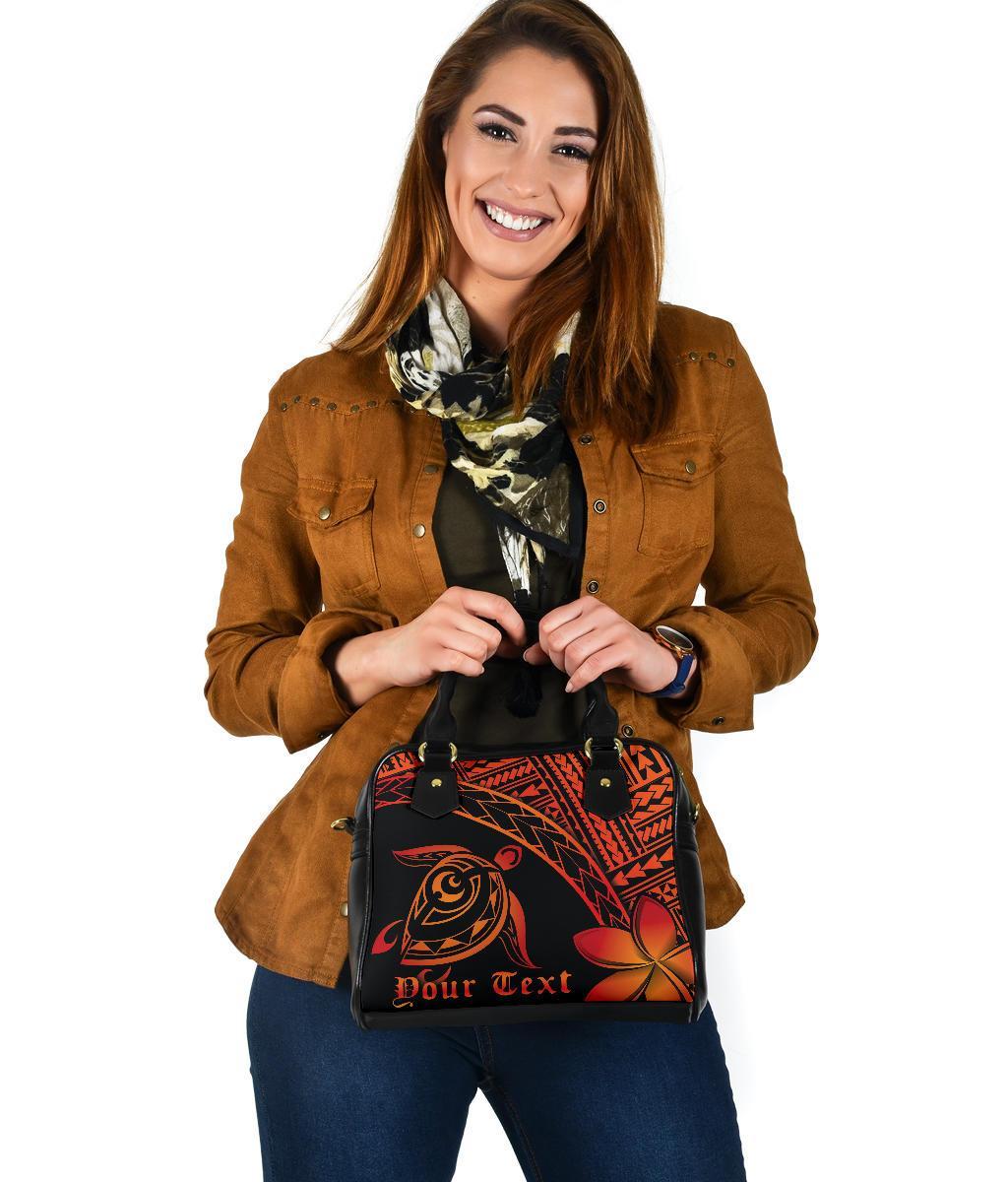 Personalized - Hawaiian Turtle Plumeria Shoulder Handbag AH - Polynesian Pride