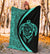 Hawaii Turtle Map Polynesian Premium Blanket - Turquoise - Circle Style - Polynesian Pride