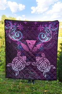 Hawaii Turtle Kanaka Maoli Premium Quilt - Tea Style - AH - Polynesian Pride