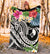 YAP Polynesian PREMIUM BLANKET - Summer Plumeria (Black) - Polynesian Pride