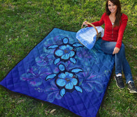Turtle Hibiscus Ocean Premium Quilt - Polynesian Pride