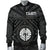 Tahiti Men's Bomber Jacket - Tahiti Seal In Polynesian Tattoo Style (Black) - Polynesian Pride