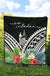 New Caledonia Premium Quilt - New Caledonia Coat of Arms & Polynesian Tropical Flowers White - Polynesian Pride