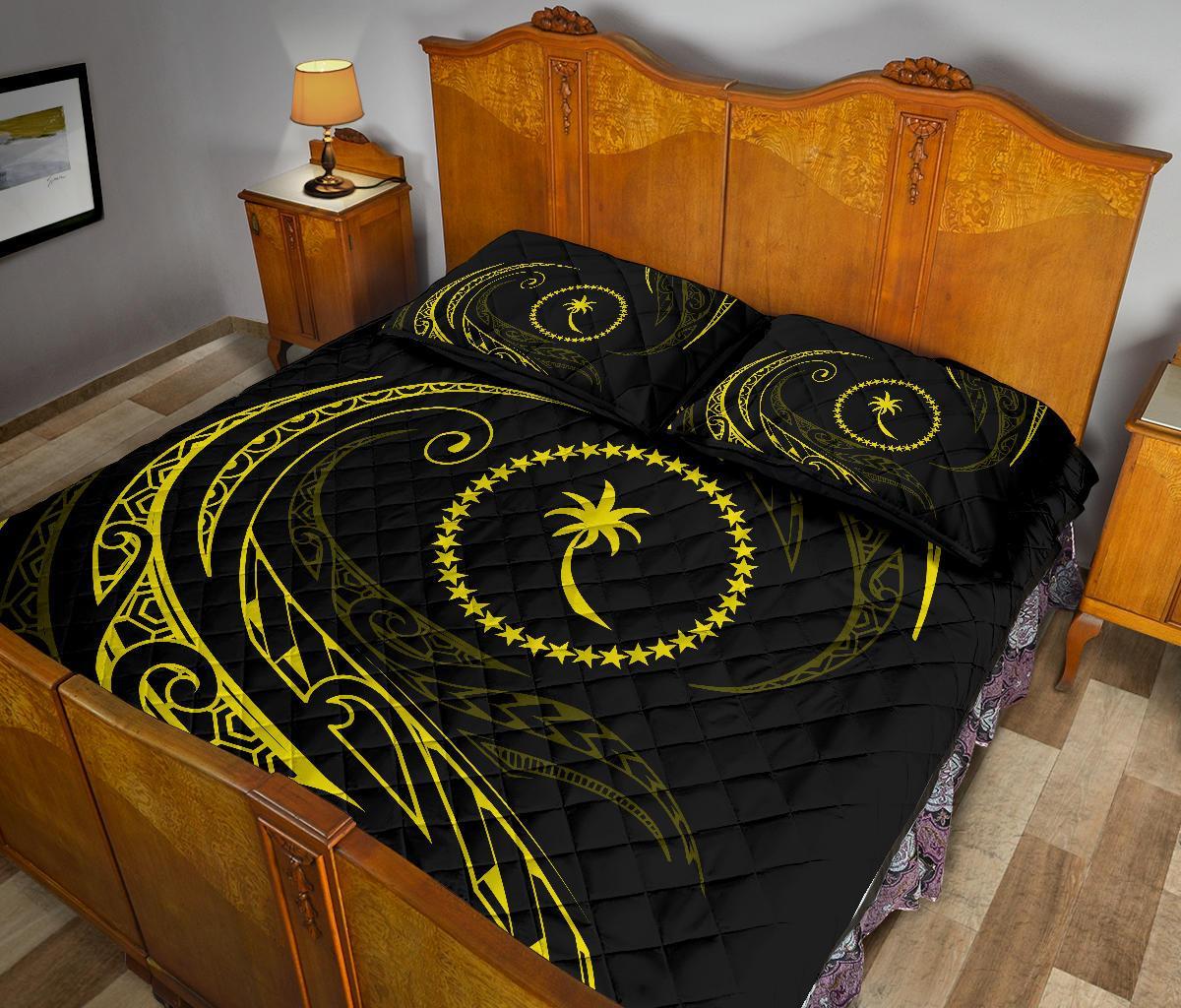 Chuuk Islands Quilt Bed Set - Green - Frida Style - Polynesian Pride