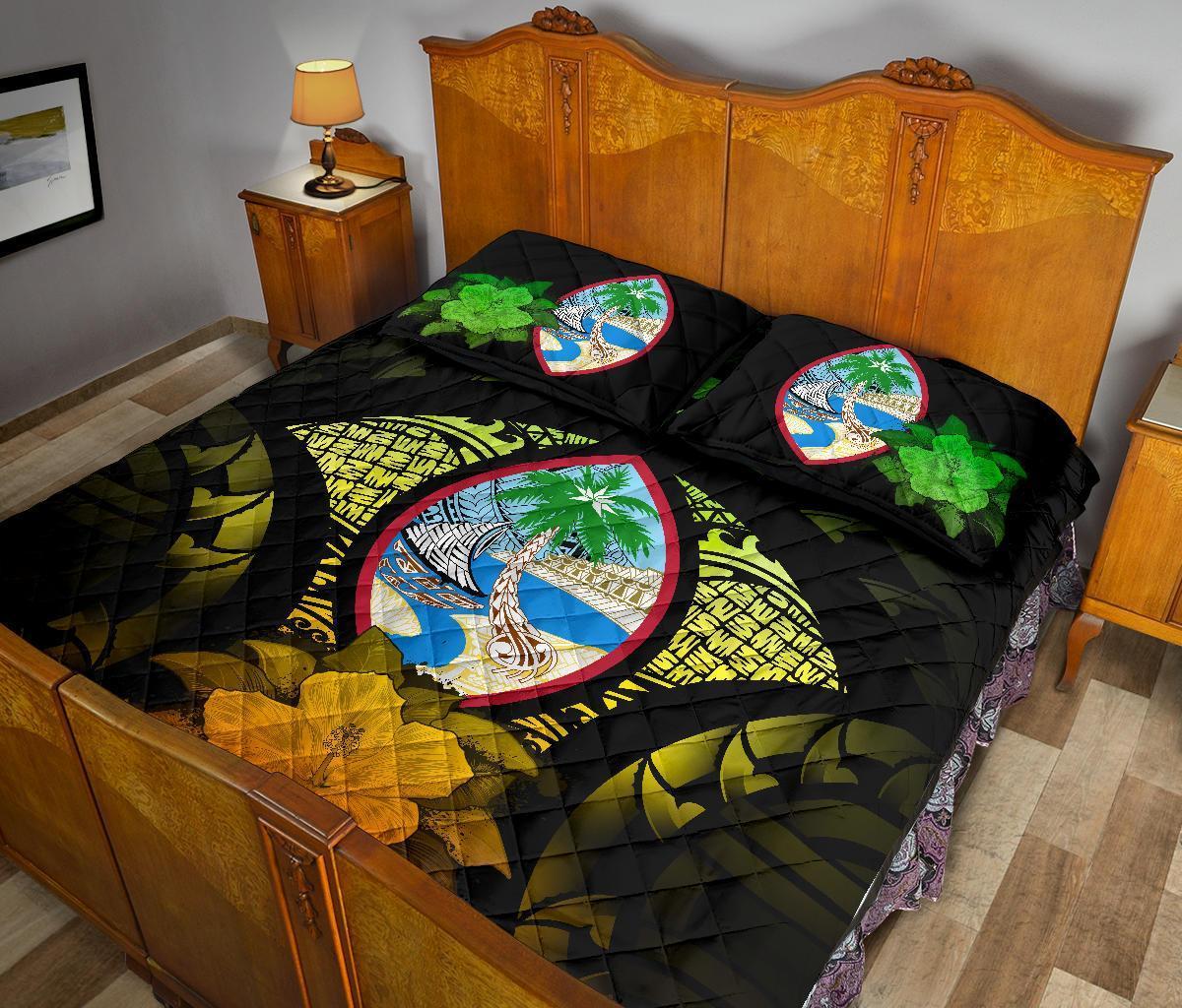 Guam Polynesian Quilt Bed Set Hibiscus Reggae - Polynesian Pride