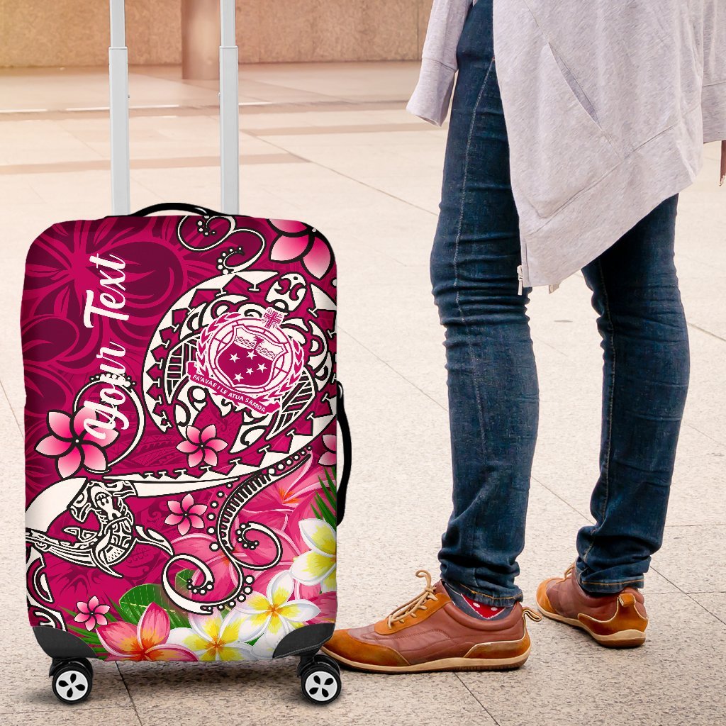 Samoa Custom Personalised Luggage Covers - Turtle Plumeria (Pink) Pink - Polynesian Pride