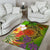 Fiji Polynesian Area Rug - Manta Ray Tropical Flowers (Reggae) - Polynesian Pride