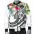 FSM Polynesian Men's Bomber Jacket - Summer Plumeria (White) - Polynesian Pride