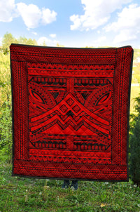 Hawaii Polynesian Mauna Kea Premium Quilt Red - Polynesian Pride