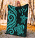 Kosrae Micronesian Premium Blanket - Turquoise Tentacle Turtle - Polynesian Pride