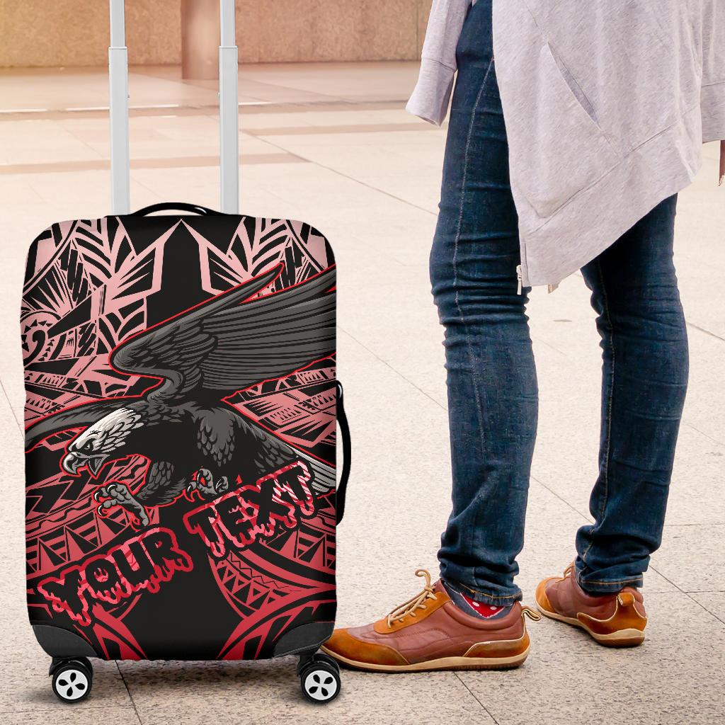 Samoa Polynesian Custom Personalised Luggage Covers - Eagle Tribal Pattern Red - Polynesian Pride