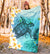 Polynesian Turtle Blanket, Plumeria with Hibiscus Premium Blanket - Polynesian Pride