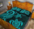 American Samoa Quilt Bed Set - Turquoise Tentacle Turtle - Polynesian Pride