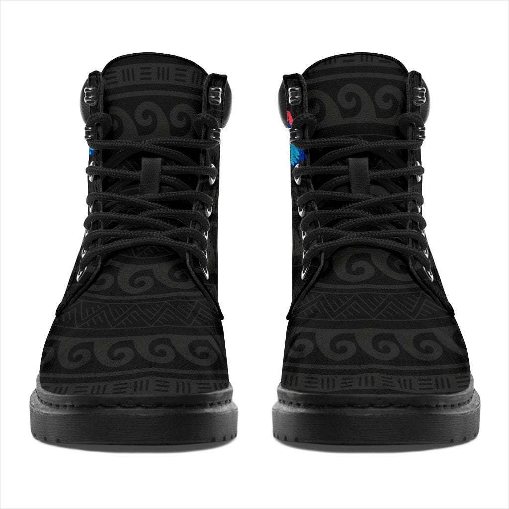 Guam Season Boots - KingFisher Bird With Map - Polynesian Pride