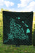 Rays Hawaii Map Polynesian Premium Quilt - Turquoise - Polynesian Pride