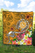 Tahiti Custom Personalised Premium Quilt - Turtle Plumeria (Gold) - Polynesian Pride