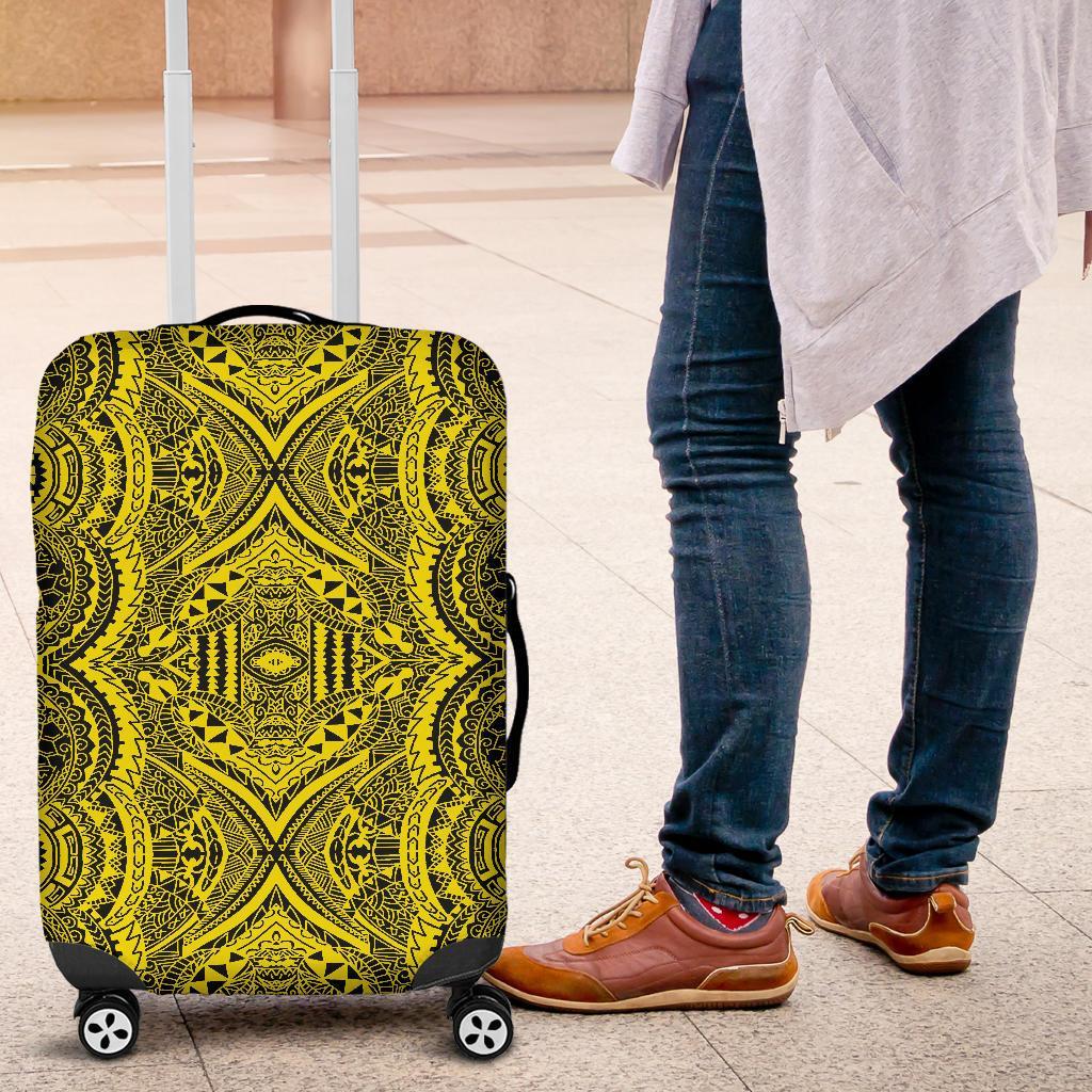 Polynesian Symmetry Yellow Luggage Covers - Polynesian Pride