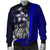 Yap Micronesia Men's Bomber Jackets Blue - Turtle With Hook - Polynesian Pride