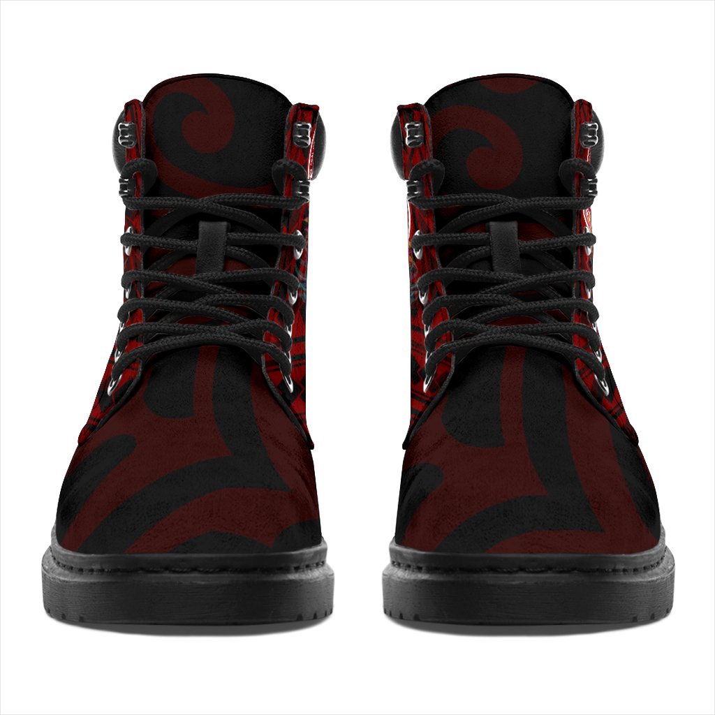 American Samoa All - Season Boots - Coat Of Arm With Polynesian Patterns - Polynesian Pride