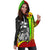 Pohnpei Micronesian Women's Hoodie Dress Reggae - Turtle With Hook - Polynesian Pride