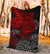 Tahiti Polynesian Premium Blanket - Red Turtle Hibiscus Flowing - Polynesian Pride