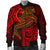 Guam Polynesian Men's Bomber Jacket - Red Shark Polynesian Tattoo - Polynesian Pride