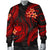 Samoa Polynesian Men Bomber Jacket - Red Plumeria - Polynesian Pride