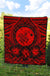 Hawaii Premium Quilt - Hawaii Map Honu Hibiscus Red Polynesian Premium Quilt - Polynesian Pride