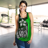 Polynesian Hawaii Women Racerback Tank Green - Turtle with Hook - Polynesian Pride