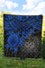 Samoa Polynesian Premium Quilt - Samoa Coat Of Arms & Blue Turtle Hibiscus - Polynesian Pride