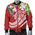 Wallis and Futuna Polynesian Men's Bomber Jacket - Summer Plumeria (Red) - Polynesian Pride