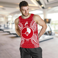 Yap Polynesian Men Tank Top Map Red White - Polynesian Pride