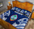 Guam Polynesian Quilt Bed Set - Pattern With Seal Blue Version - Polynesian Pride