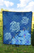 Hawaii Blue Hibiscus Turtle Polynesian Premium Quilt - Polynesian Pride