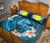 Palau Polynesian Quilt Bed Set - Blue Plumeria Animal Tattoo - Polynesian Pride