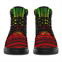 Samoa Leather Boots - Polynesian Reggae Chief Version - Polynesian Pride