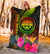 Federated States of Micronesia Polynesian Personalised Premium Blanket - Hibiscus and Banana Leaves - Polynesian Pride