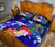 Fiji Quilt Bed Set - Humpback Whale with Tropical Flowers (Blue) - Polynesian Pride