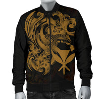 Polynesian Hawaii Men's Bomber Jacket - Kanaka Maoli Gold Turtle - Polynesian Pride
