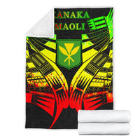 Kanaka Maoli Hawaii Flag Premium Blanket - Polynesian Pride