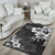 Hibiscus And Plumeria B&W Area Rug AH - Polynesian Pride