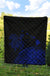 Hawaii Map Plumeria Polynesian Blue Premium Quilt - Polynesian Pride